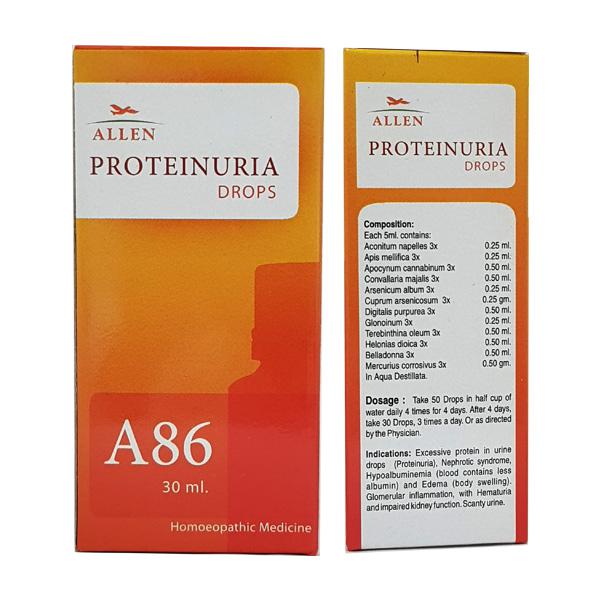 Allen A86 Proteinuria Drops (30ml) -Pack of 2 Golden-Patel & Son