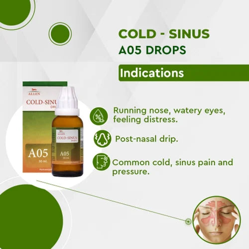 Allen A5 Cold Sinus Drops (30ml) -Pack of 2 Golden-Patel & Son